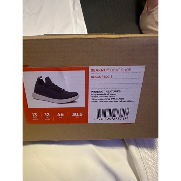 New Grundens Sea Knit Boat Shoe-Black Mens Size 13 Knit Slip On main image 5